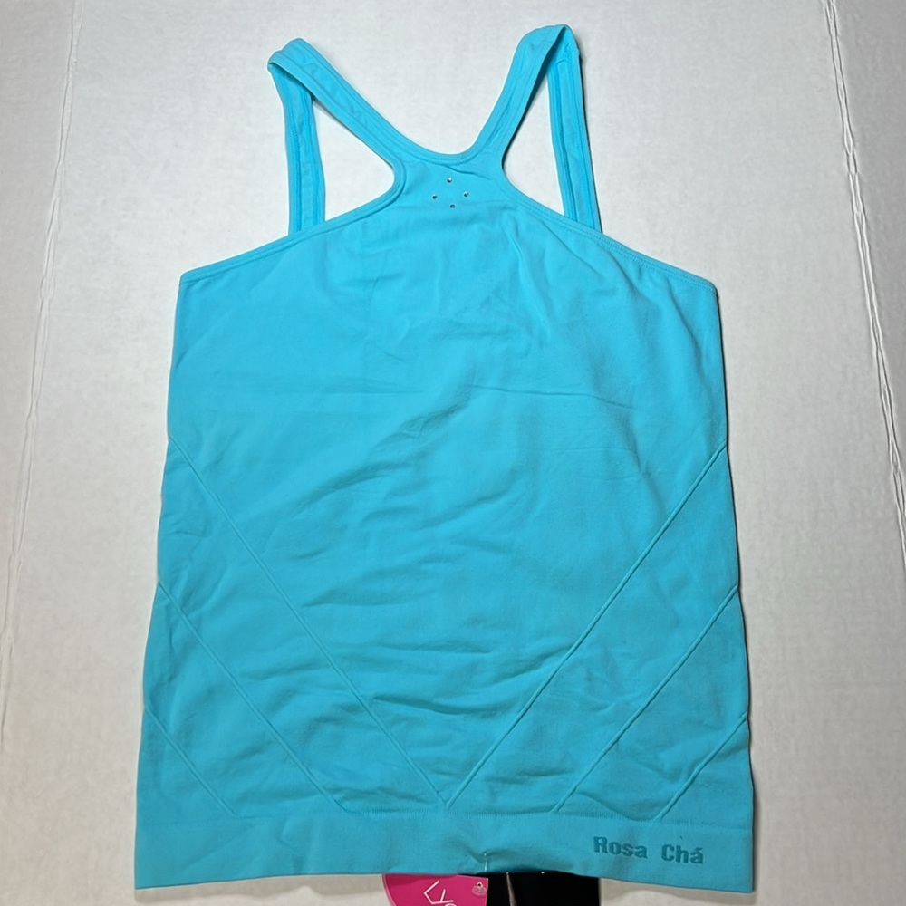 Seamless Stocking Layer Ultra Stretch Rhinestone Choker Tank Top M/L NWT - Picture 3 of 6